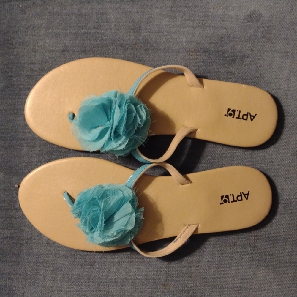 Blue flip flops